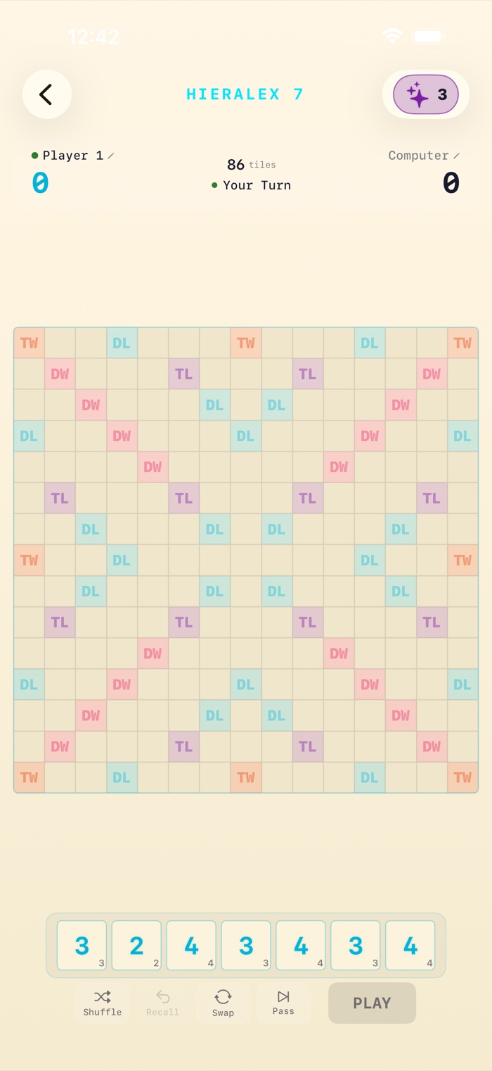 Hieralex 7 board on iPhone